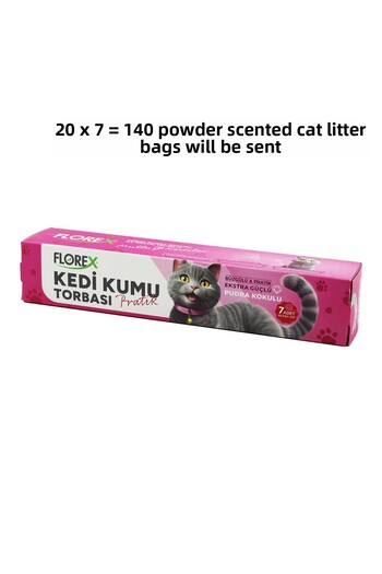 shopwave 140 Pcs Cat - Pet Sand Bag Practical Powder Scented with Drawstring - Extra Strong 82X50Cm (5047)