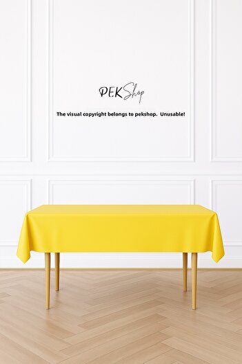 PEKSHOP Reusable Yellow Tablecloth Luxury Plastic Table Cover Yellow