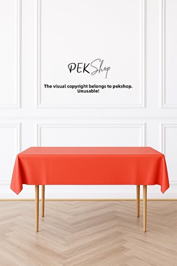 PEKSHOP Reusable Red Tablecloth Luxury Plastic Table Cover Red