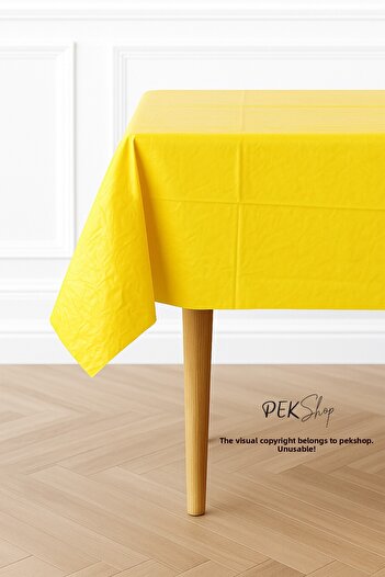 PEKSHOP Reusable Yellow Tablecloth Luxury Plastic Table Cover Yellow