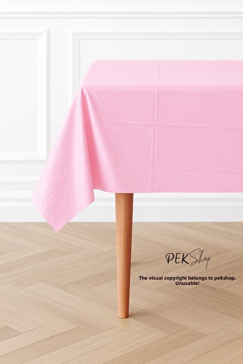 PEKSHOP Reusable Pink Tablecloth Luxury Plastic Table Cover Pink