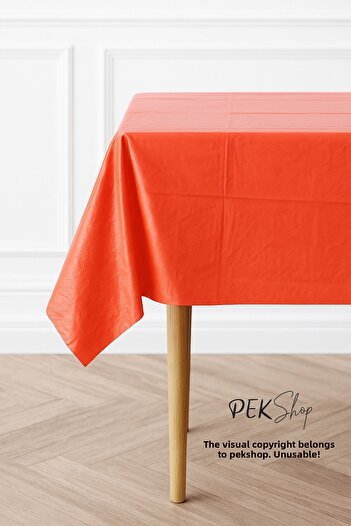 PEKSHOP Reusable Red Tablecloth Luxury Plastic Table Cover Red