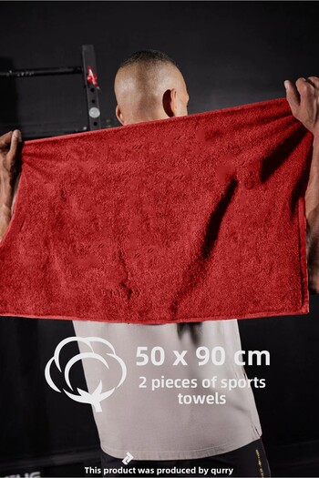 QURRY 2 Pieces 50X90Cm Cotton Sports Towels |   Sports Towel, Fitness Towel, Training Towel