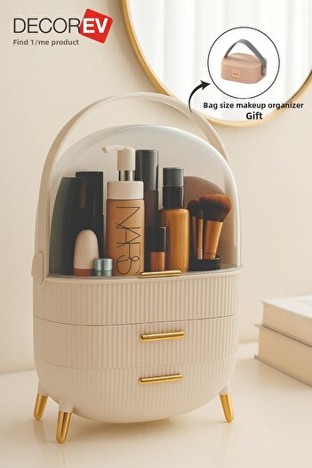 decorev Large Capacity Cosmetic Organizer with 3 Drawers + Gift for Bag Size Organizer