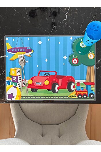 The Grade American Service 2-Piece Vehicles Themed Children's American Service Tutorial Set Dinner Mat