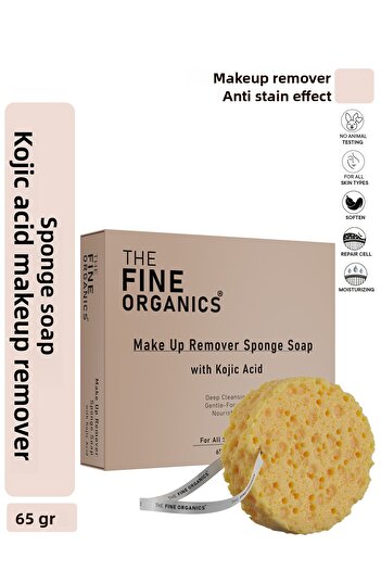 THE FINE ORGANICS Makeup Removal Soap, Anti-Blemish and Darkening Makeup Remover Soap Containing Kojic Acid