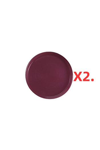 Porland Funky 2-Piece Glass Plate Claret Red 21cm