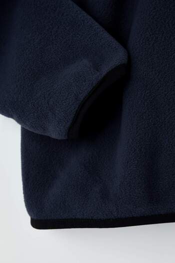Trendyol Collection Navy Blue Regular Fit Stand Collar Zippered Seam Detail Fleece Sweatshirt Tmnaw26Sw00036