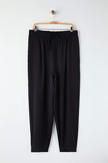 Trendyol Curve Black High Waist Elastic Leg Large Size Woven Pants Tbbaw26Ar00022