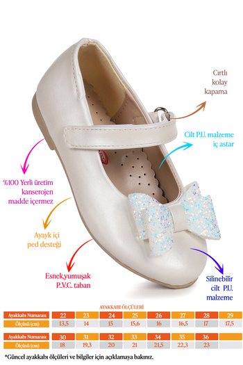 Kiko Kids Babe Skin Velcro Bow Girls' Ballerina Shoes