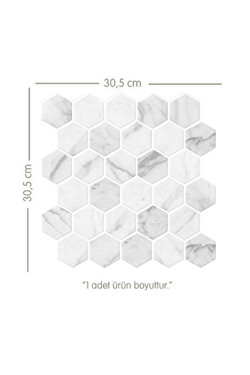 Stickez Tiles 3d Kendinden Yapışkanlı Duvar Karosu 30,5 cm x 30,5 cm (4 ADET) 0,371 m²