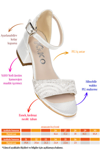 Kiko Kids Heidi Vakko Daily Girl's 3 cm Heeled Sandals Evening Dress Shoes