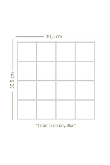 Stickez Tiles 3d Kendinden Yapışkanlı Duvar Karosu 30,5 cm x 30,5 cm (4 ADET) 0,371 m²