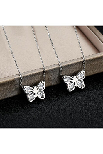 NISSIO Silver Necklace with Butterfly Pendant