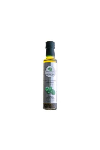 Mediterranean Tastes Extra Virgin Olive Oil, Infused with Basil, 0.25L, Cold Pressed, Acidity <0.8%.