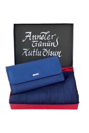 Carlino Navy Blue Bamboo Shawl Karlino Leather Women's Wallet