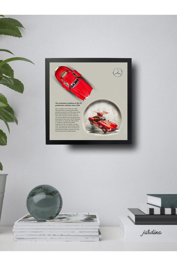 artevelle Mercedes-Benz 300 SL – Çerçeveli Diecast Model Tablo (1:32 Ölçek, Siyah MDF Çerçeve)