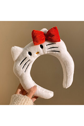 Miniso A Anime Sanrio Hello Kitty Plush Headband Figures Wash Face Hair Bands Bowknot Hairs Accesso.