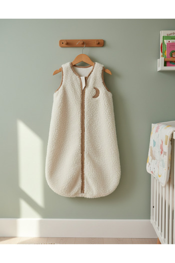 Kuarks Winter Baby Sleeping Bag 100% Cotton Combed Cotton Lined Plush Baby Sleeping Bag Newborn 0-6 Months