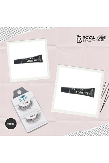 Royal Beauty Set of 2 x Professional glue for strip or tuft eyelashes - 1 ml, very short drying time, eyelash gift