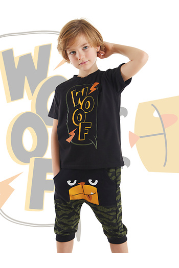 Denokids Woof Boy's T-shirt Capri Shorts Set