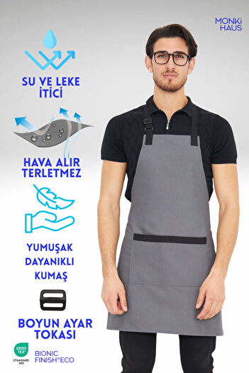 Monki Haus Water Repellent Stain Resistant Cafe Barista Ceramic Pastry Cook Waiter Florist Restaurant Cafe Apron Mens Apron