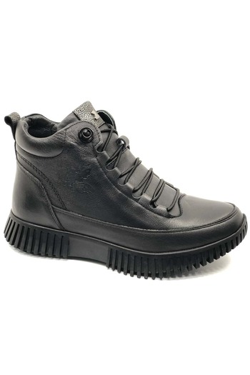 Venüs Melessa Genuine Leather Flat Non-Slip Sole Orthopedic Women's Boots Black