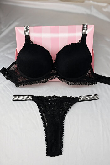 SATTENS Stone Supported Bra Set B Cup Push-Up