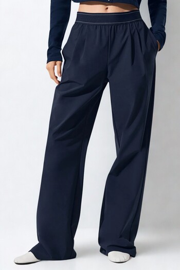 HepsitrentStore Basic Comfortable Fit Elastic Waist Daily Regular Trousers