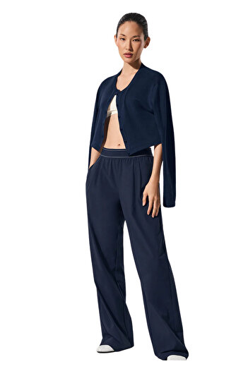 HepsitrentStore Basic Comfortable Fit Elastic Waist Daily Regular Trousers
