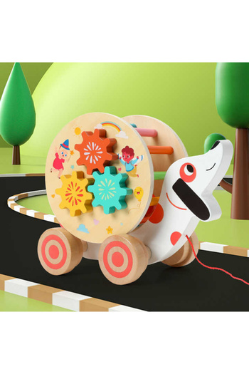 Picodino Puppy Pull Toy with Wheels