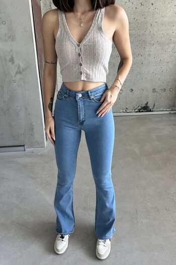 XRAY JEANS Women's Cotton Flared Light Blue Jeans