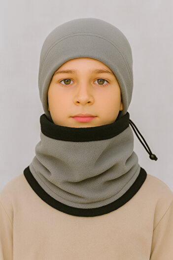Homy Life Children's Winter Thick Fleece Beanie & Double Layer Neck Collar Set |   Windproof Balaclava |   Scarf Neck Collar