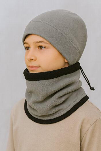 Homy Life Children's Winter Thick Fleece Beanie & Double Layer Neck Collar Set |   Windproof Balaclava |   Scarf Neck Collar