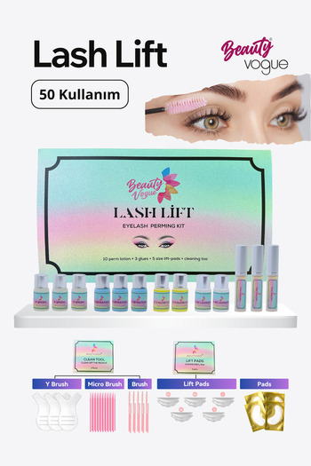 Beauty Vogue 50 Kullanımlık Lash Lift Kit Perması Kirpik-kaş Lifting Seti Tam Profesyonel