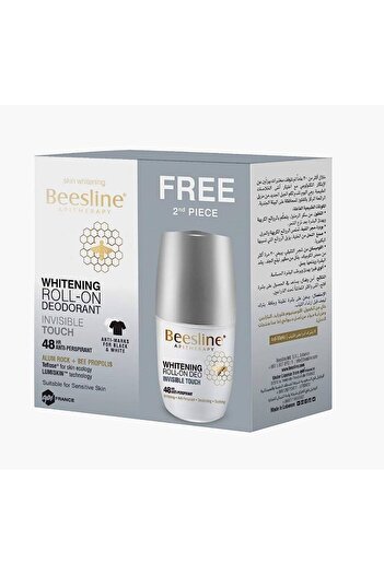 Beesline مزيل عرق رول أون من إنفيزيبل تاتش لتبييض البشرة طبيعيًا 50 مل 1+1