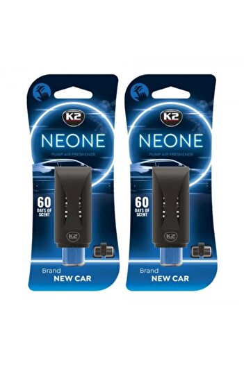 K2 Pachet 2 x Odorizant auto grila ventilatie Puf-Puf Neone New Car (Unisex)