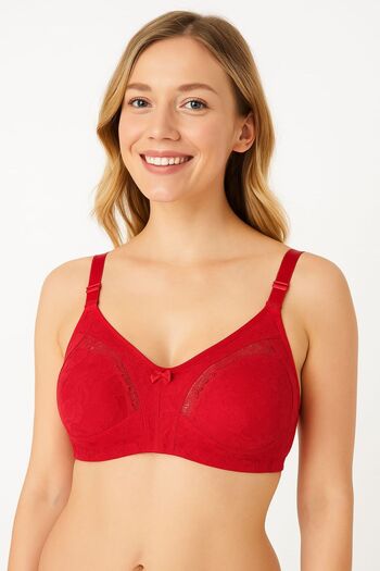 enmodaiçgiyim Recovery Bra No Sponge No Underwire Seamless Lace Comfortable Comfortable Everyday Bra Color