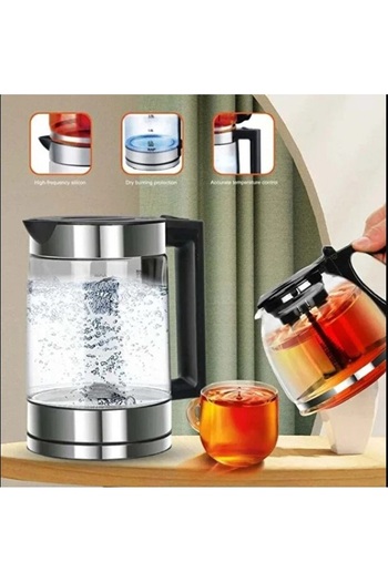 Denx Electric Kettle with Steam Tea Maker – Stainless Steel Hot Water Boiler for Tea, Coffee, Herbal Brew