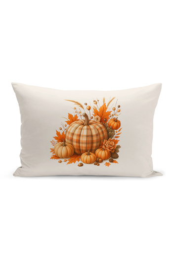 Bertille Home Autumn Plaid Series Double Side Printed Throw Pillow Case (Halloween Autumn Cushion Cover)