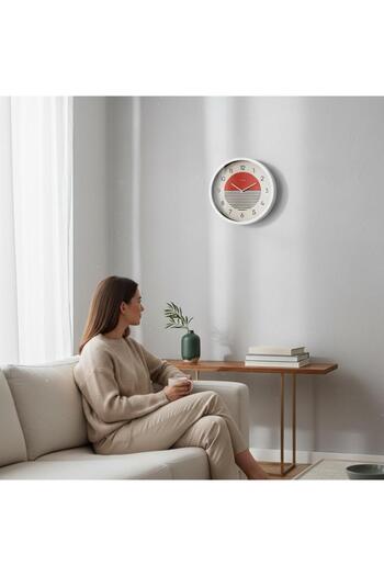 Revello Wall Clock, White Color, Modern Design in Scandinavian Home Style Clockdukkanduvar Store
