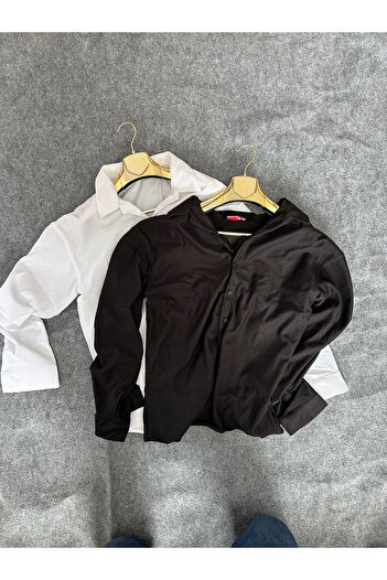 oneoff Erkek Kışlık Fitilli Ottoman Dokulu 2li Paket Oversize Gömlek