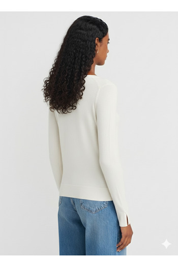 Dilvin 10427 V Neck Slit Sweater