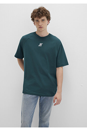 Mavi Pro Logo Printed Green T-Shirt Loose Fit / Relaxed Fit 0613076-71925