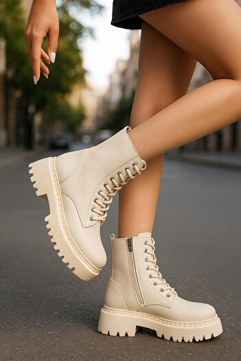 MY GROSS SHOES Γυναικείες χειμερινές μπότες με μπεζ γούνα εσωτερικά, ανθεκτικές στο νερό και στο κρύο, αντιολισθητική σόλα