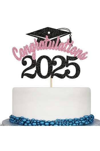 Choice pink Congratulations 2025 Cake Topper, Class of 2025 Cake Topper, High School/University Graduation