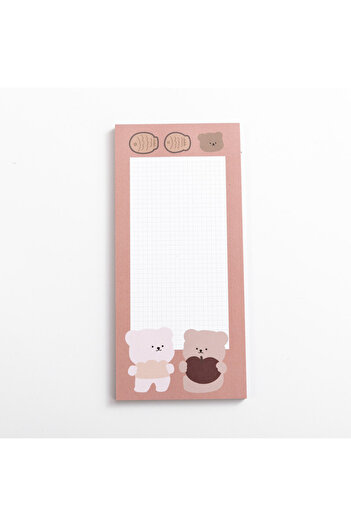 Choice 5 50 Sheets Cute Korean Biscuits Bear Memo Pad Message Notes Decorative Notepad Note check list Mem.