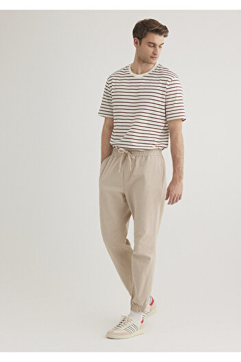 Mavi Beige Jogger Trousers with Elastic Waist 000169 -70004