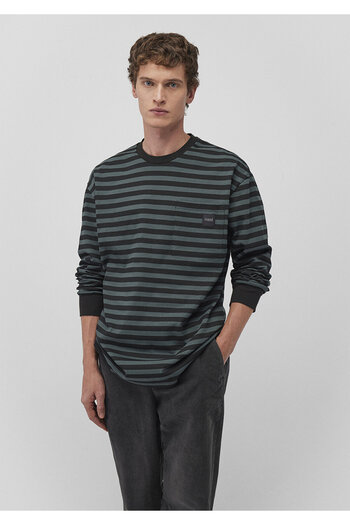 Mavi Ριγέ πράσινο μπλουζάκι Loose Fit / Loose Relaxed Fit 0612408 -71598