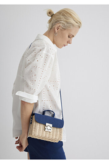 Mavi Denim Detailed Straw Crossbody Bag 1912157 -70869